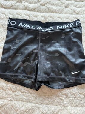 Nike Black and Gray Camo Athletic Shorts